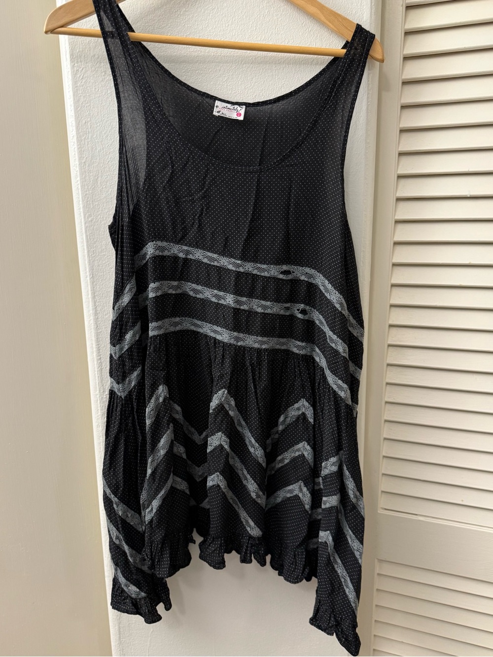 Free people Boho ruffle lace tank top